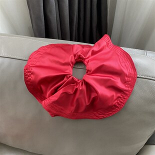 大发圈喜庆红色圣诞新年30cm夸张小众网红尼龙绸缎个性气质潮