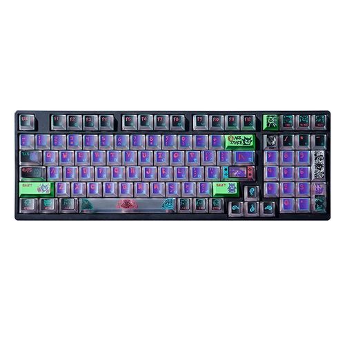 宝可梦耿鬼动漫PC透光彩透原厂带侧刻暗纹键帽