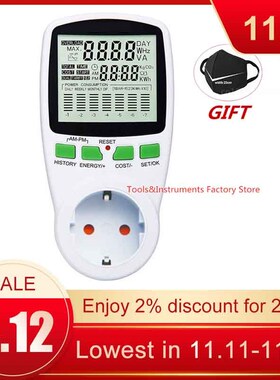 Digital LCD Energy Meter Wattmeter Wattage Electricity Kwh