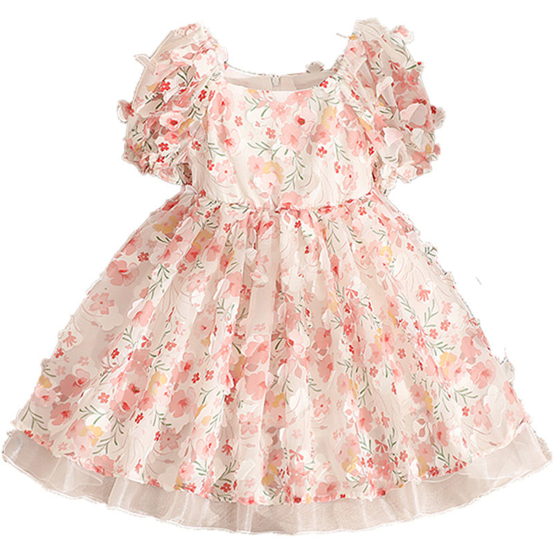 女童连衣裙夏装新款m洋气小女孩碎花裙子夏季宝宝儿童花仙子公主