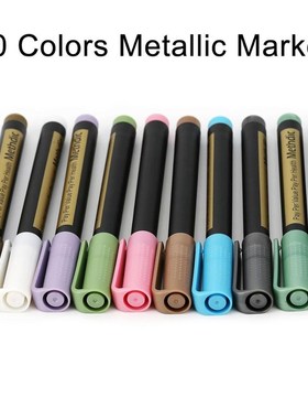 Methdic 10pcs/lot Metallic Markers Paints Pens for Black Pap