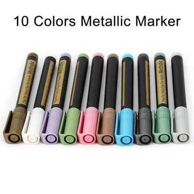 Methdic 10pcs/lot Metallic Markers Paints Pens for Black Pap