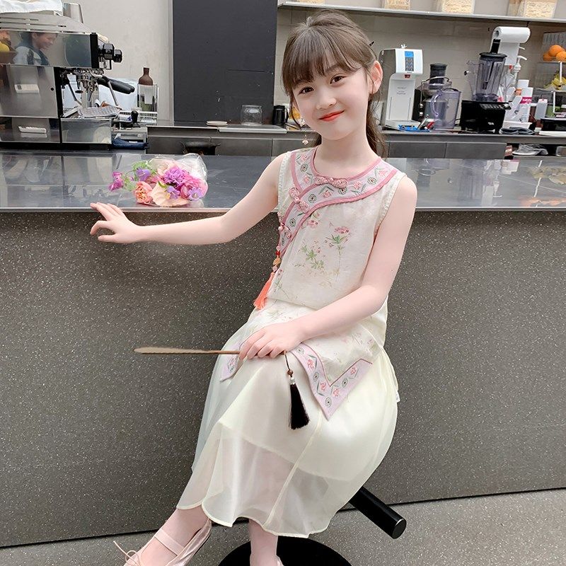 汉服女童夏季2024新款儿童夏款国风旗袍连衣裙夏装小女孩古风裙子