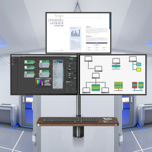 34寸双屏电脑显示器壁挂墙上支架伸缩旋转高低升降可调工控