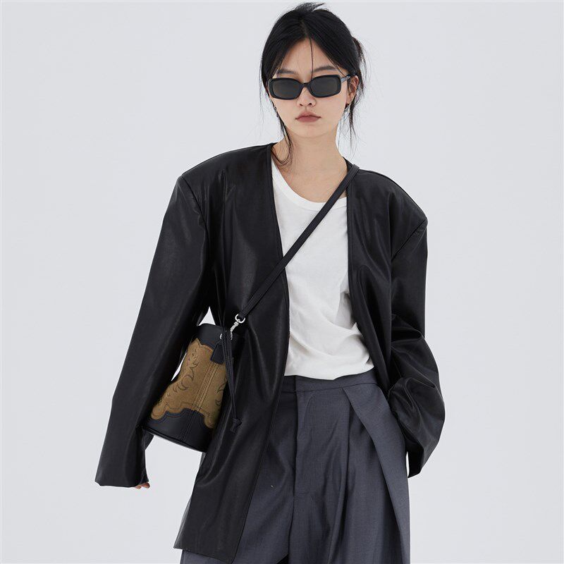 DirtySix /原创 Bronson 布朗森骑士水桶 2色 磨砂牛皮单肩包