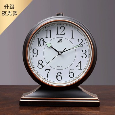 夜光静音家用座钟老式客厅时钟摆件钟表桌面摆放台钟摆.钟台式坐