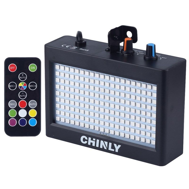 CHINLY 180 LEDs Strobe Flash Light Portable 35W RGB Remote S