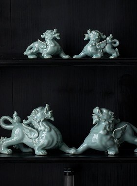 貔貅摆件公母一对高档客厅店铺开业礼品老板办公室桌家居饰品