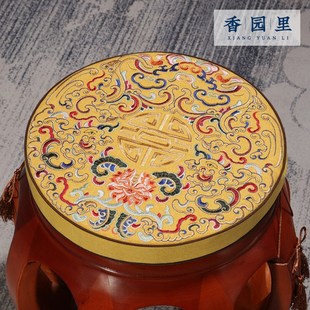 红木椅子垫实木小圆垫鼓凳藤椅餐椅垫防滑圆凳垫 圆形坐垫中式
