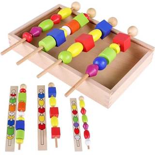 速发Montessori Educational Wooden Toys for Kids Colorful Sha