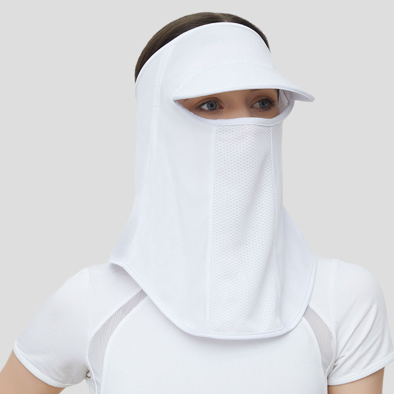 速发夏季防晒冰丝面罩女户外骑行口罩遮阳帽一体透气高尔夫护脸面