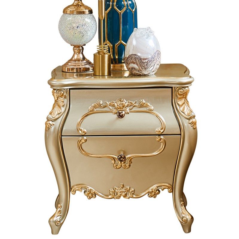 欧式床头柜金色美式奢华卧室家用描金床头柜烤漆床边储物柜收纳柜,住宅家具,床头柜,淘宝优惠券,粉丝福利购,淘宝优惠卷