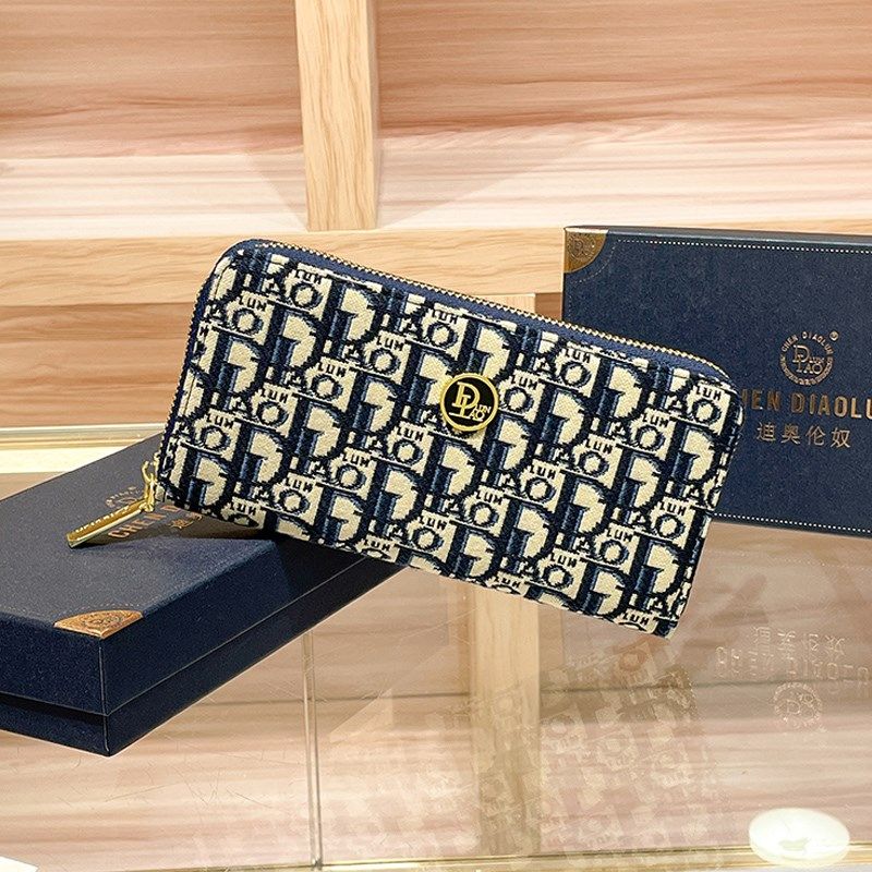 时尚优雅女士钱包长款钱包红色钱夹多卡位手拿包大容量拉链手包