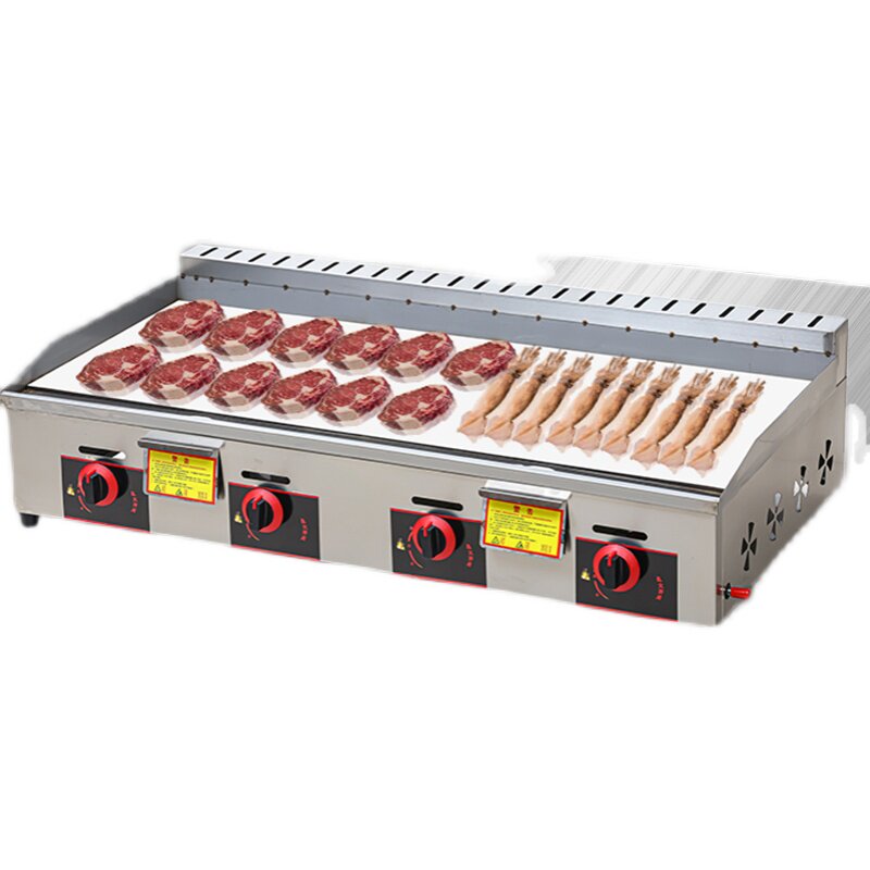 电扒炉商用摆摊镜面不锈钢面板加大手抓饼机器燃气铁板烧铁板设备