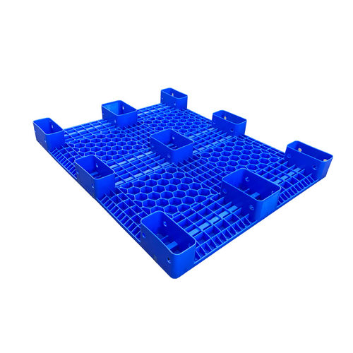 平面卡板九脚平托板仓库塑料平板托盘重型印刷矿产堆高机塑胶栈板