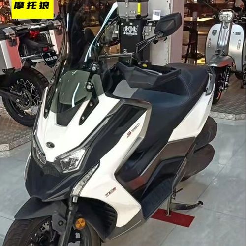 适用于光阳赛艇S350踏板车改装前挡风板进口高清挡风玻璃新款PC版