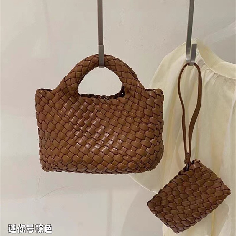 小众手工编织菜篮子包手拎小包包女2024新款迷你斜挎链条包手机包