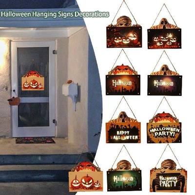 新品Halloween Hanging Signs Decorations Tin Signs Captain Fu