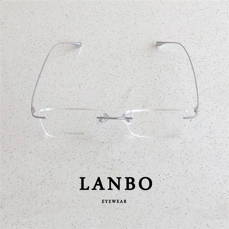 超轻纯钛5.2g方框近视眼镜框架男大脸斯文商务银色清秀无边框女潮