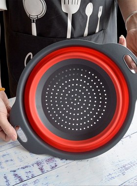 2pcs/Set Kitchen Tools Foldable Silicone Colander Fruit Vege