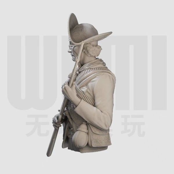 速发1/10 Soldier Bust Western Character Resin White Model GK