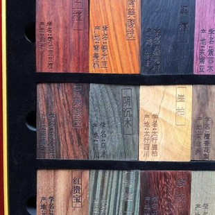 推荐 原木标签紫檀酸枝木质收藏辨别样本框新 木雕红木木材标本套装