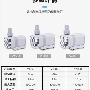 尼特利鱼缸水泵循环变频水泵水陆两用超静音潜水泵鱼池抽水泵过滤