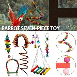 Combination Parrot Bird Hang 极速7Pcs Toys Swing