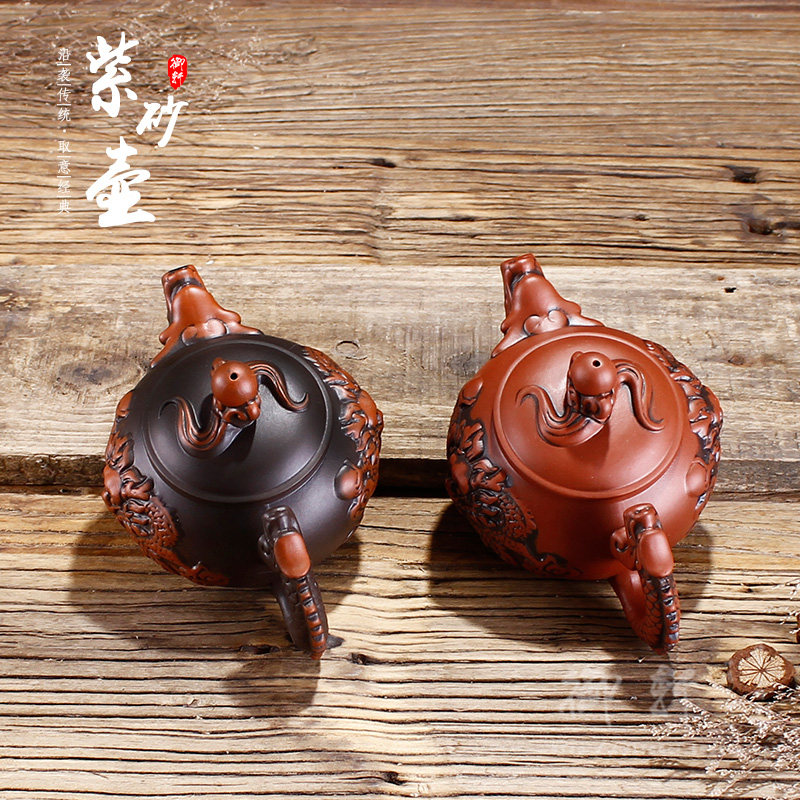 现货宜兴紫砂壶原矿n仿古壶大号龙壶手工壶泡茶壶大容量家用茶具