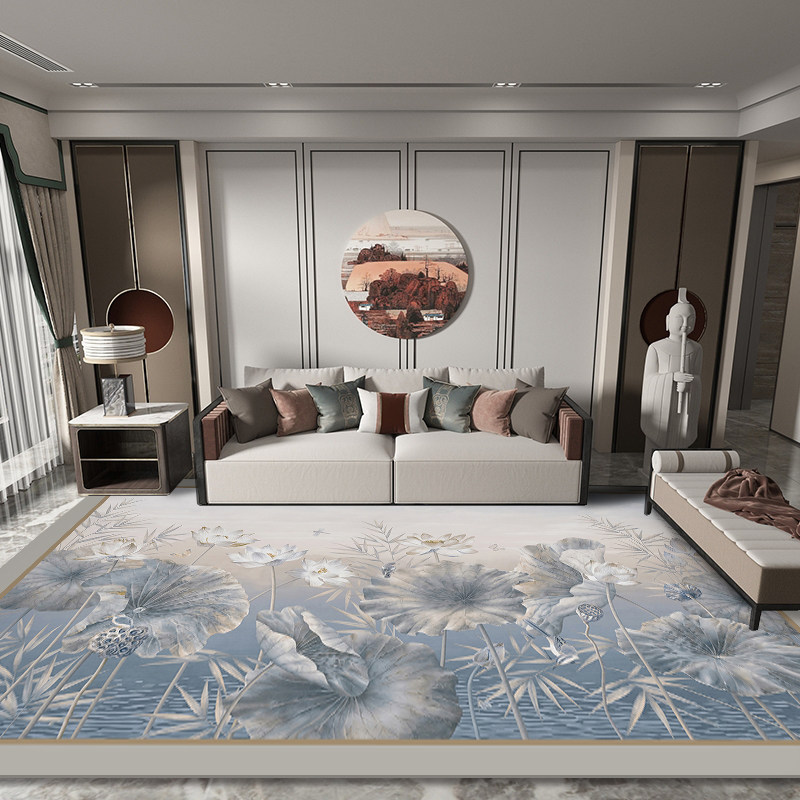 新中式地毯客厅沙发茶几垫书房茶室中国风地垫大尺寸民宿卧室地毯