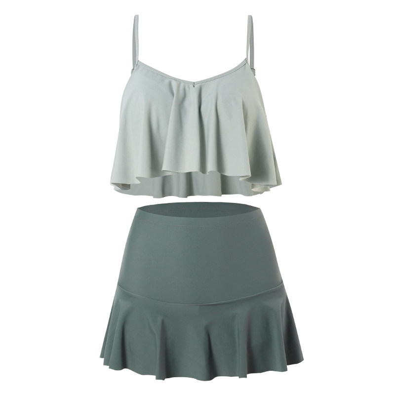 泳衣女夏2023新款可爱日系女孩游泳衣分体式小胸少女学生遮肚显瘦