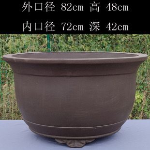 宜兴紫砂花盆盆景盆金玉满堂100cm树桩盆特大深圆盆阳台庭院盆栽