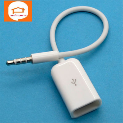 推荐1PC 3.5mm le AUX Audio Plug Jack to USB 2.0 Fele Convert