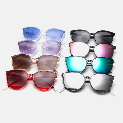 网红ZUEE Classic Oval Red Ladies Fashion Round Frame Sunglas