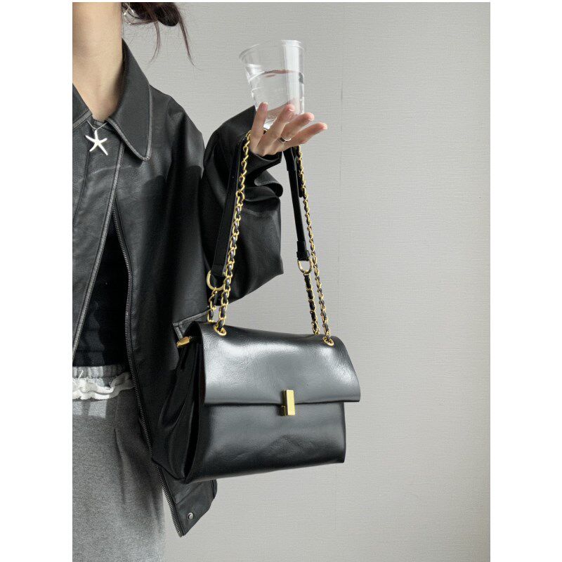 大包包女2023新款通勤秋冬季高级感洋气百搭单肩斜挎大容量链条包