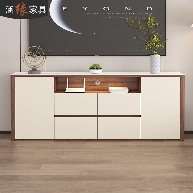 卧室电视柜主卧床尾柜现代简约岩板收纳柜家用落地高款电视机柜子