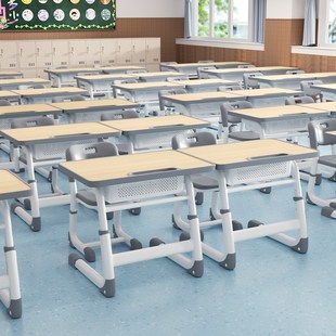 学校课桌椅小学生家用书桌培训机构学习写字桌子可升降儿童学习桌