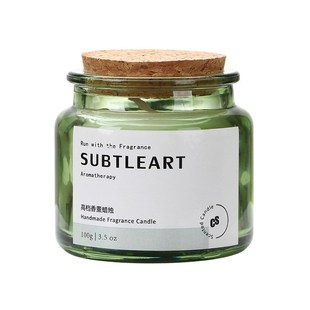 香薰蜡烛卧室女高颜值摆件创意伴手礼木芯绿杯茶系手工大豆蜡淡香