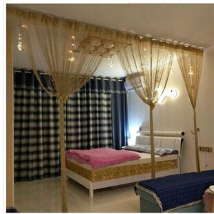 水晶珠加密线帘卧室隔断帘结婚门帘珠帘客厅流苏帘酒店玄关装饰帘