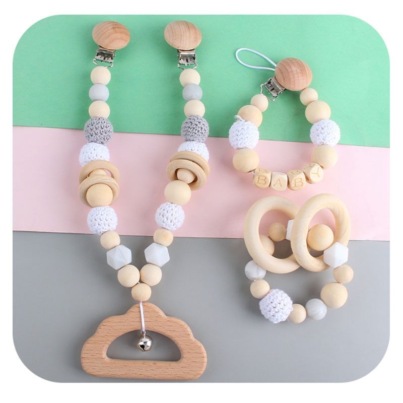 推荐Wooden Baby Pram Clip Toys Baby Gym Hanging Pendants Toy