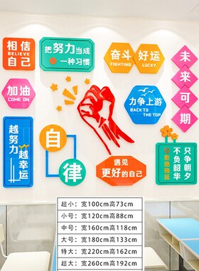 15Y高中考f励志标语学生宿舍墙贴纸初高三教室布置班级文化墙建设