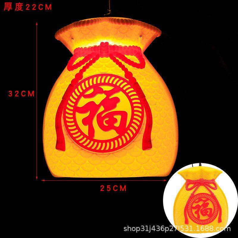 3D福袋户外防水亮化发光福字灯笼装饰亮化工程P场景布置led挂树灯