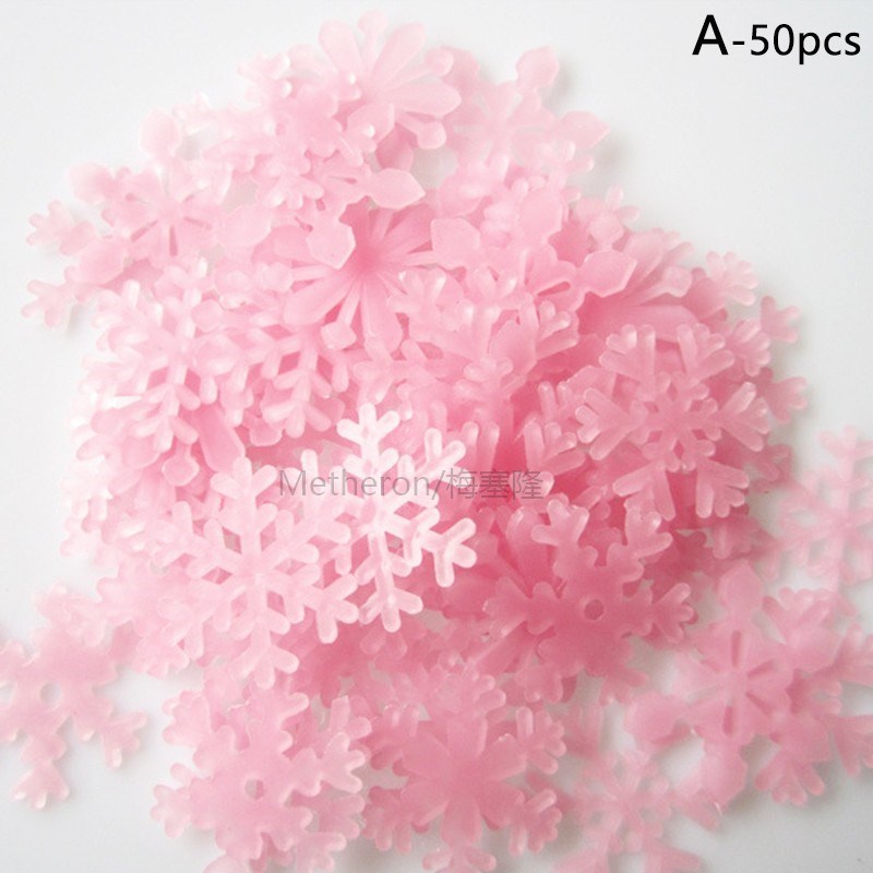 极速50pcs/100pcs 3D Stars Snowflakes Hearts Glow In The Dark-封面