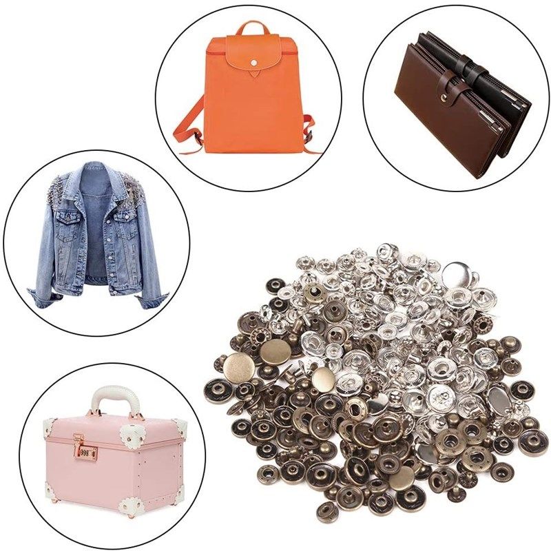 LMDZ Leather Snap Fasteners Kit,Metal Snaps with Setting Too
