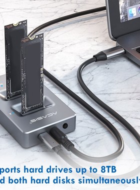 M.2 NVMe SSD Enclosure Clone Docking Single/Dual Bay PCI E