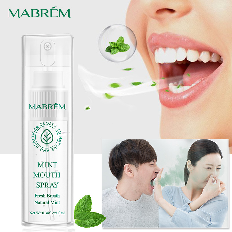 新品MABREM Mouth Spray Breath Freshener Oral Spray Herbal Fr