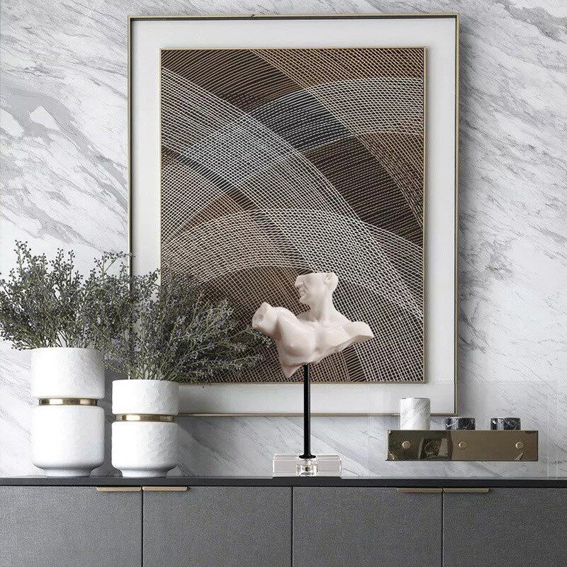 北欧风格半身人物造型摆件样板房样品间客厅电视T柜书桌书房装饰