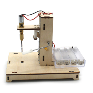迷你小台式钻牀1号学生科技小制作小发明diy木板钻孔模型工具拼装