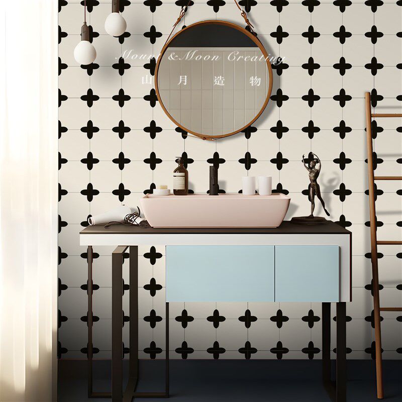 黑白瓷砖贴纸地贴卫生间防水防滑自粘地面改造墙贴厨房浴室,家居饰品,地贴,淘宝优惠券,粉丝福利购,淘宝优惠卷