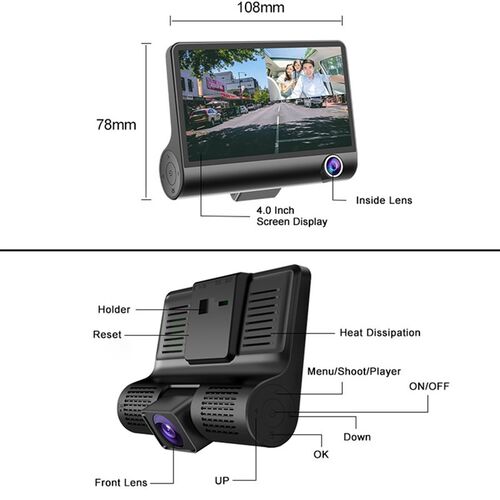 E-ACE B28 Car Dvr Dash Cam 4.0 Inch Video Recorder Auto Came